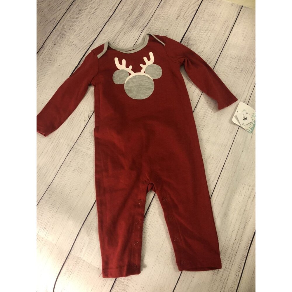 Disney Mickey Reindeer Holiday Coveralls 18M